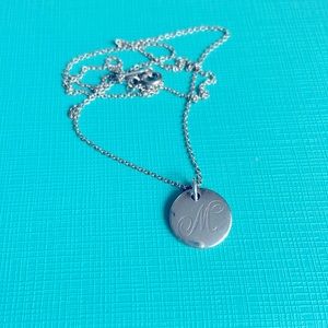 Tiffany initial M charm and necklace